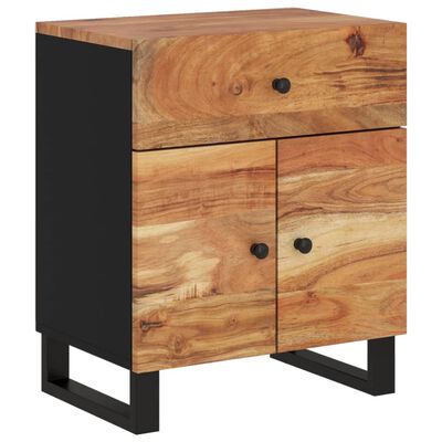vidaXL Bedside Cabinet 19.7"x13"x23.6" Solid Wood Acacia&Engineered Wood