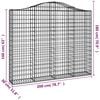 vidaXL Arched Gabion Baskets 6 pcs 78.7x11.8x160/180" Galvanised Iron