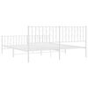 vidaXL Bed Frame White Steel Super King Rectangular Traditional