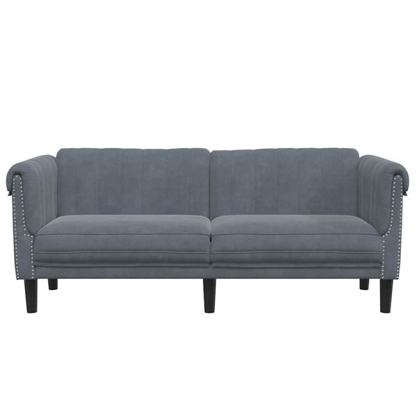vidaXL Sofa Dark grey Velvet (100% polyester), plywood, solid wood