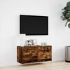 vidaXL TV Wall Cabinet Smoked Oak Engineered Wood Medium TV Wall Cabinet