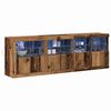 vidaXL LED Sideboard Old Wood 79.53 x 14.57 x 26.38 in Engineered Wood