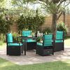 vidaXL Garden Dining Set 5 pcs Black Poly Rattan