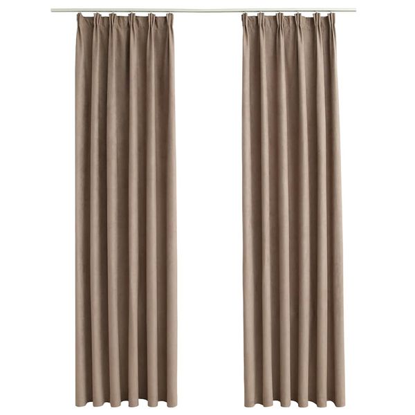 vidaXL Blackout Curtains with Hooks 2 pcs Taupe 55.1x96.5"