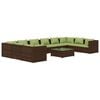 vidaXL Garden Lounge Set Brown, Green