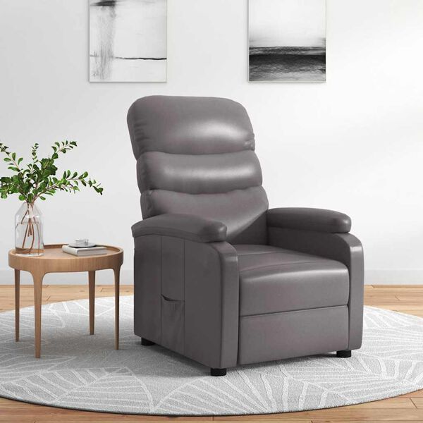 vidaXL Recliner Gray Faux Leather