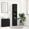vidaXL Bathroom Cabinet Black Oak Engineered Wood Tall Bathroom Cabinet