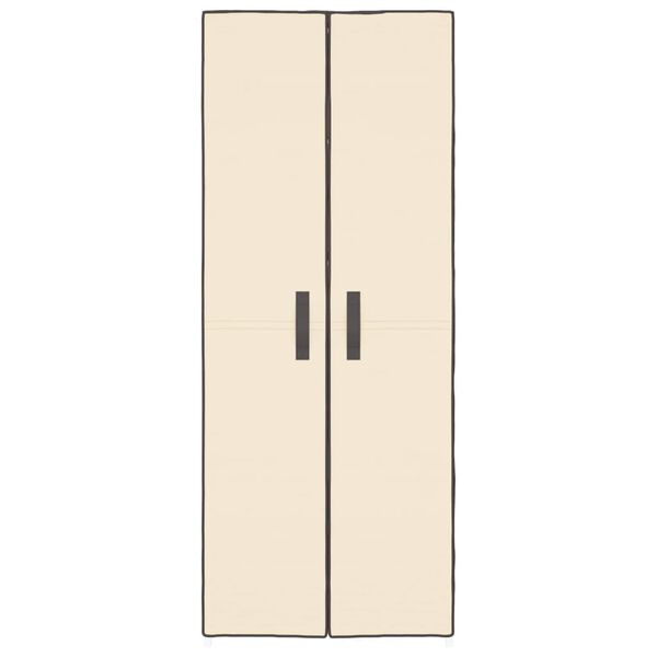 vidaXL Shoe Rack Cream Fabric, Steel Large Shoe Storage Cabinet