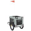 vidaXL Pet Bike Trailer Grey and Black Oxford fabric, Iron, PVC One Size