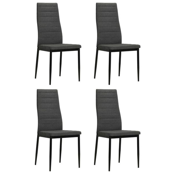 vidaXL Dining Chair Set of 4 Dark Grey