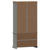 vidaXL Bookcase Grey Solid pine wood, engineered wood, metal Tall