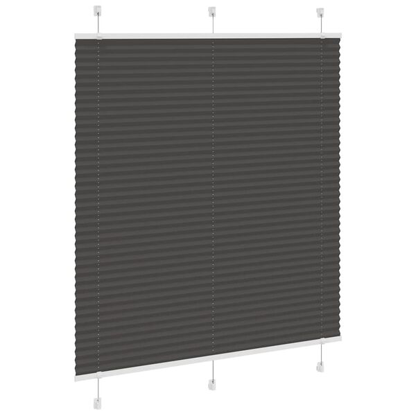 vidaXL Pleated Blind Black 100% polyester 45.3 x 39.4 in