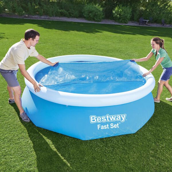 Bestway Solar Pool Cover Blue Polyethylene 120 in diameter Waterproof