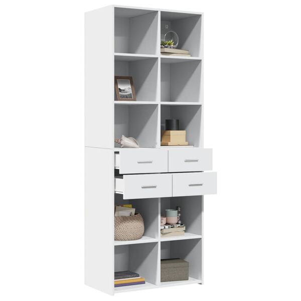 vidaXL Highboard White Engineered Wood Medium Highboard Rectangular