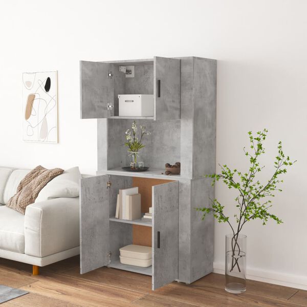 vidaXL Highboard Concrete Gray Engineered wood Large Highboard