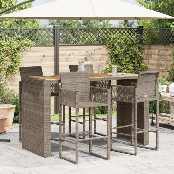 vidaXL Garden Bar Table Grey