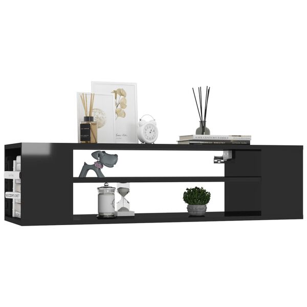 vidaXL TV Cabinet High gloss black Engineered wood Medium TV Cabinet