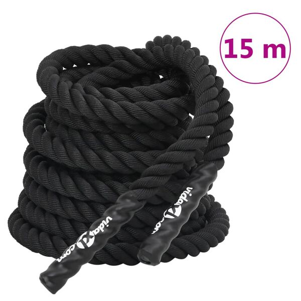 vidaXL Battle Rope Black 49.2 ' 24.3 lb Polyester