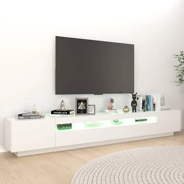 vidaXL TV Cabinet White Engineered wood 102.4 in x 13.8 in x 15.7 in