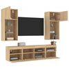 vidaXL 5 Piece TV Wall Units with LED Sonoma Oak Engineered Wood