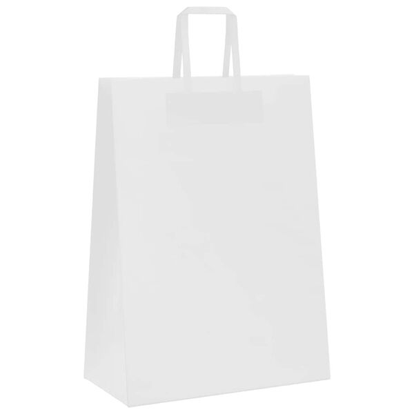 vidaXL Paper Bags 50 pcs with Handles White 32x17x44 cm