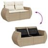 vidaXL Garden Sofa Set Beige PE rattan Large Modular Garden Sofa Set
