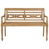 vidaXL Batavia Bench with Blue Cushion 59.1 " Solid Teak Wood