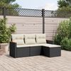 vidaXL Garden Sofa Set Black, Cream white