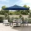 vidaXL Cantilever Garden Parasol Blue Polyester 137.8 inch diameter