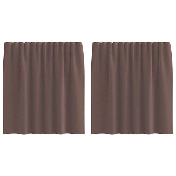 vidaXL Voile Curtains with Rod Pockets 2 pcs Brown