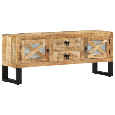 vidaXL TV Stand 43.3"x11.8"x17.7" Rough Mango Wood