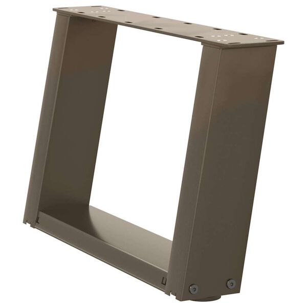 vidaXL Coffee Table Legs U-Shaped 2 pcs Natural Steel 19.7x(11.8-12.2)" Steel