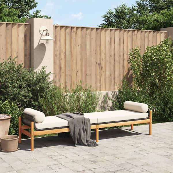 vidaXL Garden Bench Black and Cream