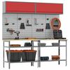 vidaXL Work Bench Set with Shelf 8 pcs Gray 200 x 55 x 200 cm Steel