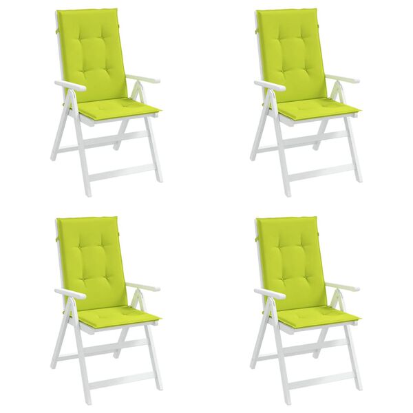 vidaXL Patio Highback Chair Cushions 4 pcs Bright Green 47.2x19.7x1.2" Fabric