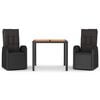 vidaXL Garden Dining Set Black