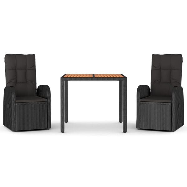 vidaXL Garden Dining Set Black