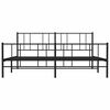 vidaXL Bed Frame Black Powder-Coated Steel 72 x 84 in Bed Frame
