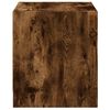 vidaXL Bedside Cabinet Smoked Oak Engineered Wood, Glass Compact