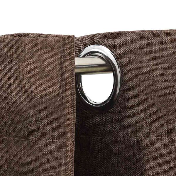 vidaXL Linen-Look Blackout Curtains with Grommets 2pcs Taupe 140x88.6 "