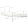 vidaXL Bed Frame White Steel Twin Bed Frame Rectangular Modern
