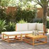 vidaXL Garden Sofa Beige Solid Acacia wood 2-Seater Modular