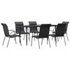 vidaXL Garden Dining Set Black Powder-coated steel Standard Durable