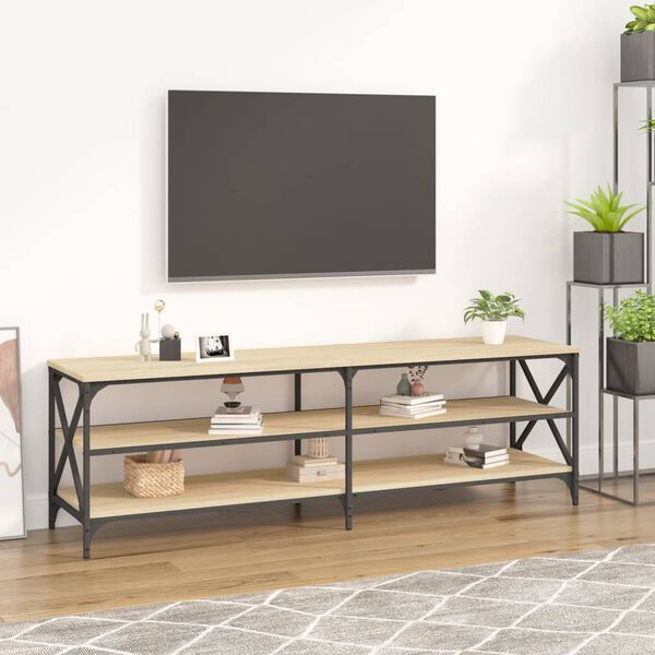 vidaXL TV Cabinet Sonoma oak Engineered wood, iron