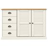 vidaXL Sideboard White Solid pine wood, engineered wood, metal Medium