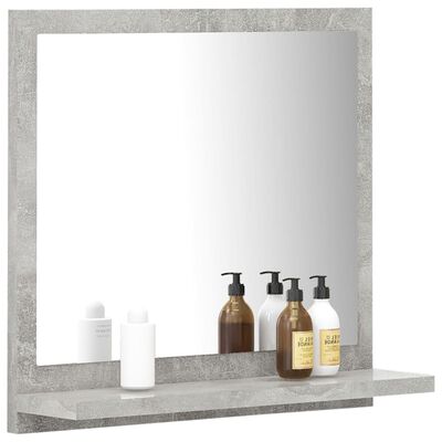 vidaXL Bathroom Mirror Concrete Gray 15.7"x4.1"x14.6" Engineered Wood