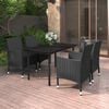 vidaXL Garden Dining Set Black PE rattan, steel, glass, polyester Durable