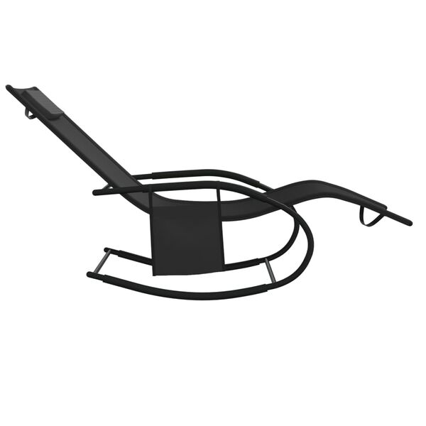 vidaXL Sun Lounger Black Powder-coated steel, textilene Standard