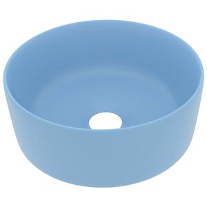 vidaXL Luxury Wash Basin Round Matt Light Blue 15.7x5.9" Ceramic