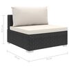 vidaXL Garden Lounge Set Black, Cream